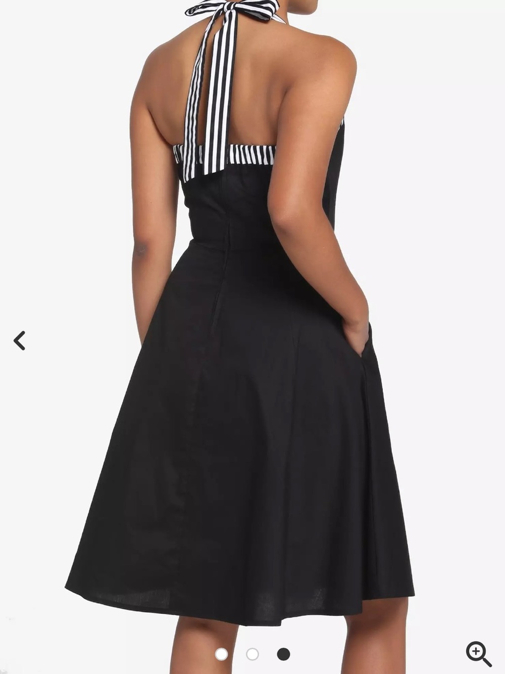 Thorn & Fable Hot Topic Pinup Rockabilly Retro Halter Dress Sz M Black White - Picture 3 of 10